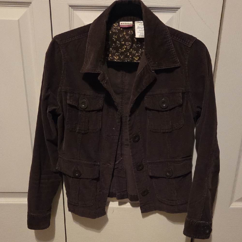 No Boundaries Dark Brown Couderoy Jacket